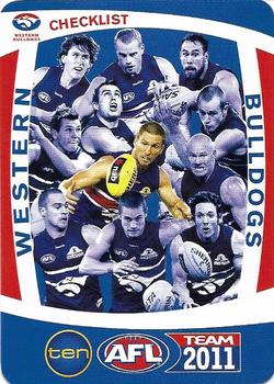 2011 Team Zone AFL Team - Team Checklists #NNO Western Bulldogs Front